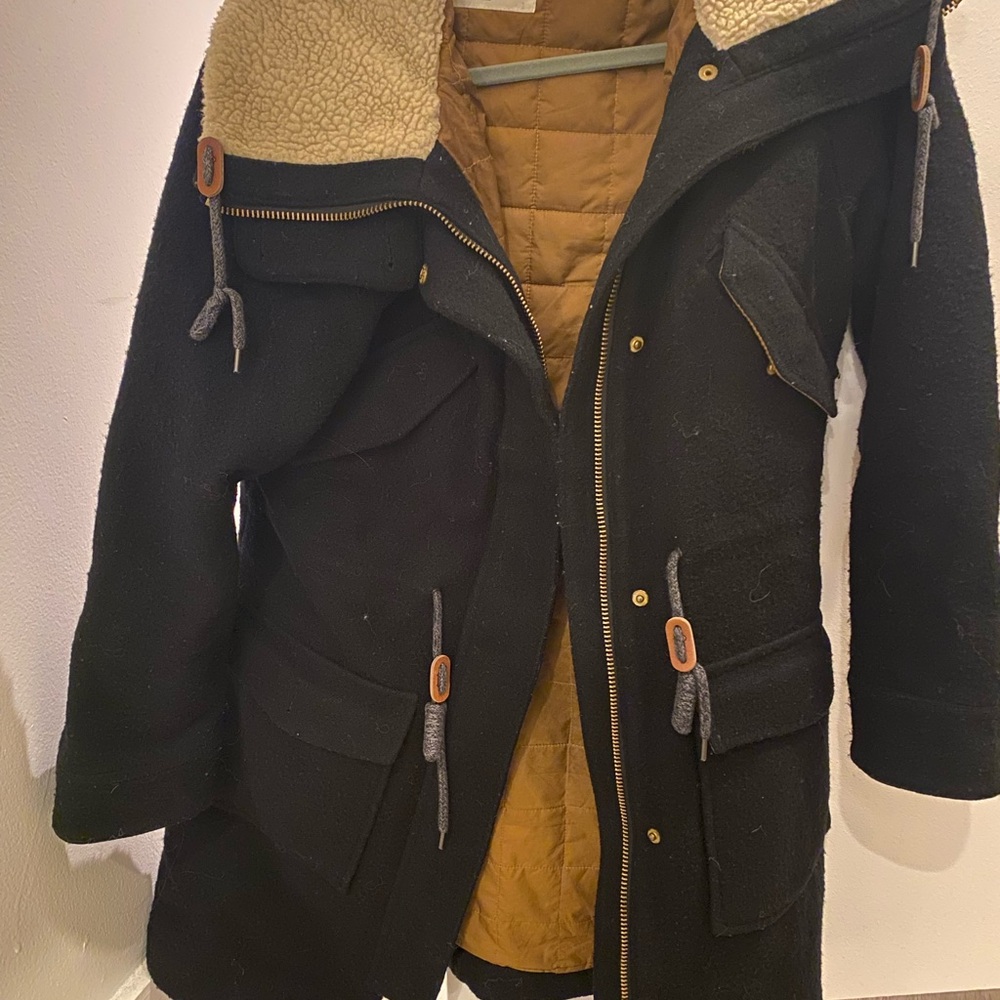 Abercrombie & Fitch Black Jacket with Brown Lining